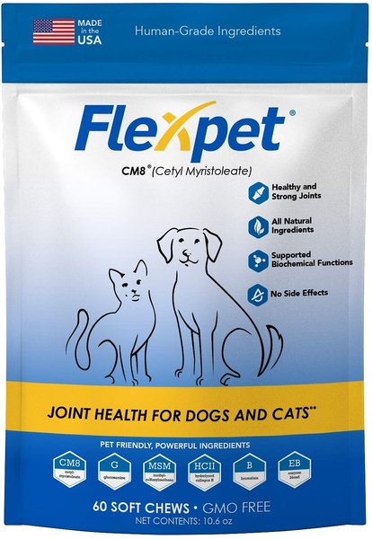 Show full view: Flexpet CM8 Maximum Strength Joint Health Dog & Cat Supplement, 60 count slide 1 of 5