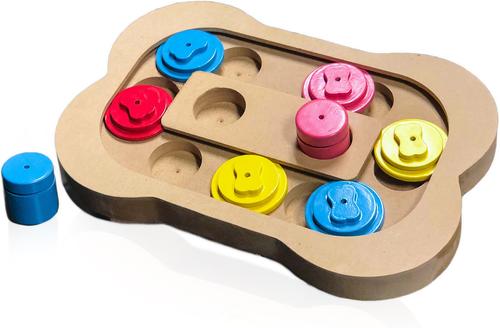 Show full view: Flipo Brainiac Busy Bone Treat-Dispensing Dog Toy, Multi-Color slide 1 of 5