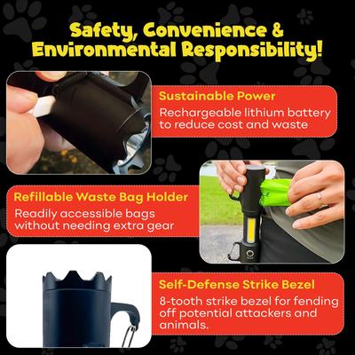 Show full view: Flipo Dr. Mike's Doggie Doo All Bag Dog Poop Bag Dispenser with Flashlight slide 6 of 9