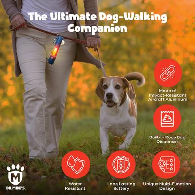 Show full view: Flipo Dr. Mike's Doggie Doo All Bag Dog Poop Bag Dispenser with Flashlight slide 5 of 9