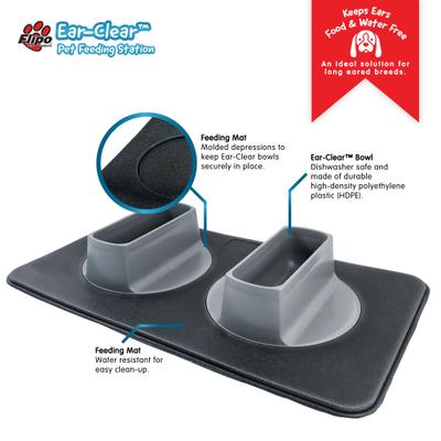 Show full view: Flipo Ear Clear Non-skid Pet Feeding Station, Gray slide 4 of 6