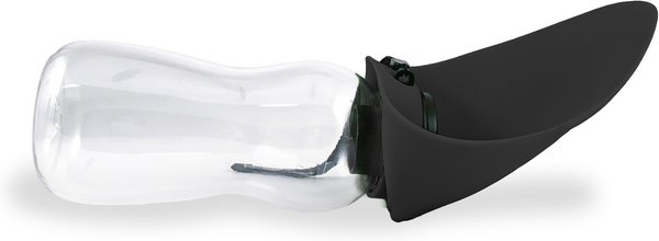 Show full view: Flipo Fold-A-Bowl Non-skid Plastic Dog & Cat Bowl & Water Bottle, Gray, 26-oz, Black slide 2 of 6
