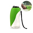 Flipo Fold-A-Bowl Non-skid Plastic Dog & Cat Bowl & Water Bottle, Gray, 26-oz, Green