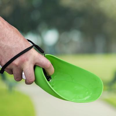 Show full view: Flipo Fold-A-Bowl Non-skid Plastic Dog & Cat Bowl & Water Bottle, Gray, 26-oz, Green slide 3 of 6