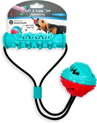 Show full view: Flipo Ruff & Ready Duo Chew & Tug Dog Toy, Blue slide 4 of 6