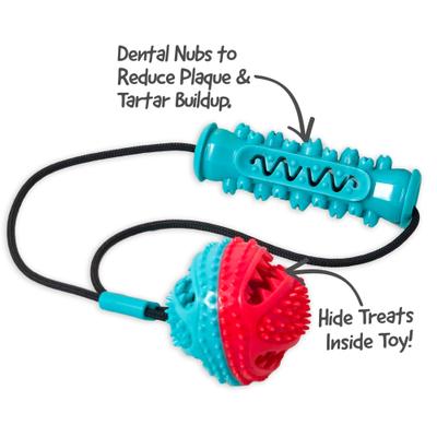 Show full view: Flipo Ruff & Ready Duo Chew & Tug Dog Toy, Blue slide 2 of 6