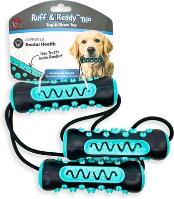 Show full view: Flipo Ruff & Ready Trio Chew & Tug Dog Toy, Blue slide 4 of 6