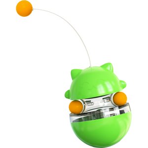 Flipo Tabby Tumbler Balancing Treat-Dispensing Cat Toy, Green