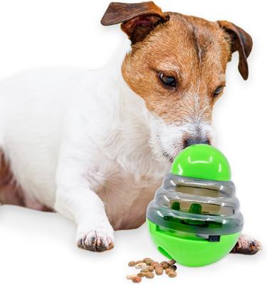 Show full view: Flipo Tumbler Balancing Treat-Dispensing Dog Toy, Green slide 3 of 5