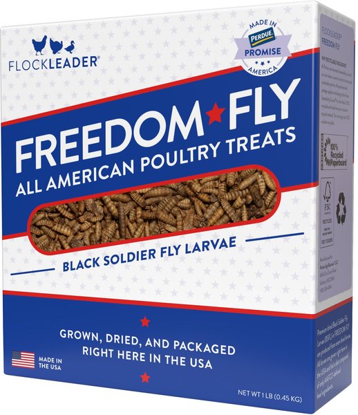 FlockLeader Freedom Fly All American Dried Black Soldier Fly Larvae Poultry Treats
