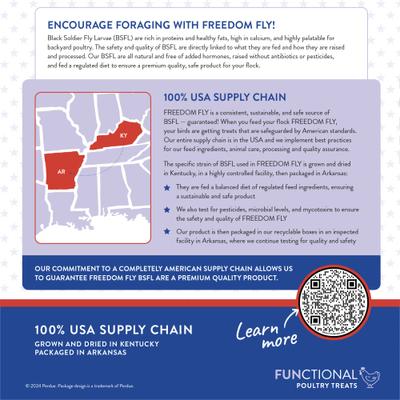 Show full view: FlockLeader Freedom Fly All American Dried Black Soldier Fly Larvae Poultry Treats, 1-lb box slide 2 of 10