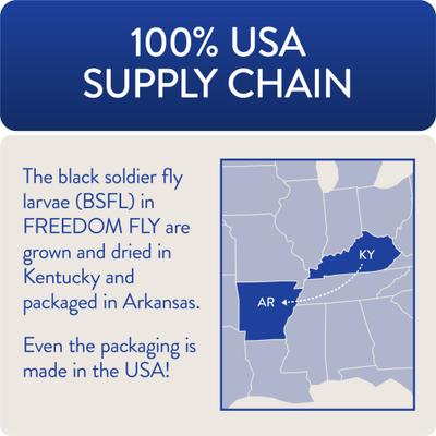 Show full view: FlockLeader Freedom Fly All American Dried Black Soldier Fly Larvae Poultry Treats, 1-lb box slide 5 of 10