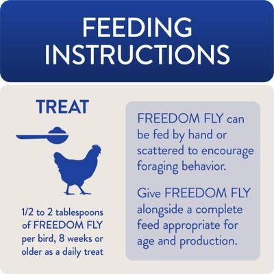 Show full view: FlockLeader Freedom Fly All American Dried Black Soldier Fly Larvae Poultry Treats, 1-lb box slide 7 of 10