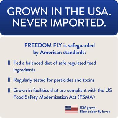 Show full view: FlockLeader Freedom Fly All American Dried Black Soldier Fly Larvae Poultry Treats, 1-lb box slide 4 of 10