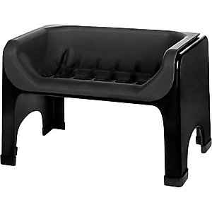 Fluff Trough Binge Blocker Elevated Dog & Cat Slow Feeder, Black