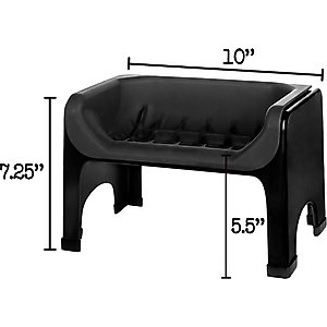 Fluff Trough Binge Blocker Elevated Dog & Cat Slow Feeder, Black