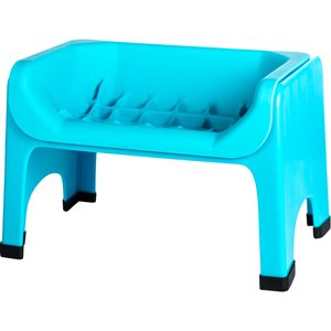 Fluff Trough Binge Blocker Elevated Dog & Cat Slow Feeder, Teal