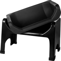 Fluff Trough Elevated Dog & Cat Feeder, Black, Standard slide 2 of 7