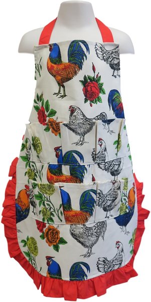 Fluffy Layers Egg Collecting Adult Full-Body Apron, Red