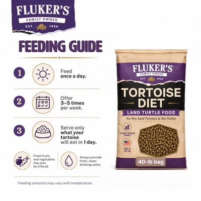 Show full view: Fluker's Tortoise Diet Land Turtle Reptile Food Crumble, 40 lb bag slide 5 of 9