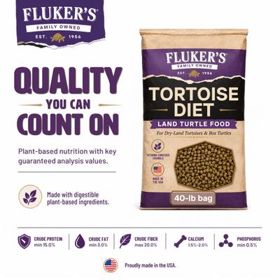 Show full view: Fluker's Tortoise Diet Land Turtle Reptile Food Crumble, 40 lb bag slide 9 of 9