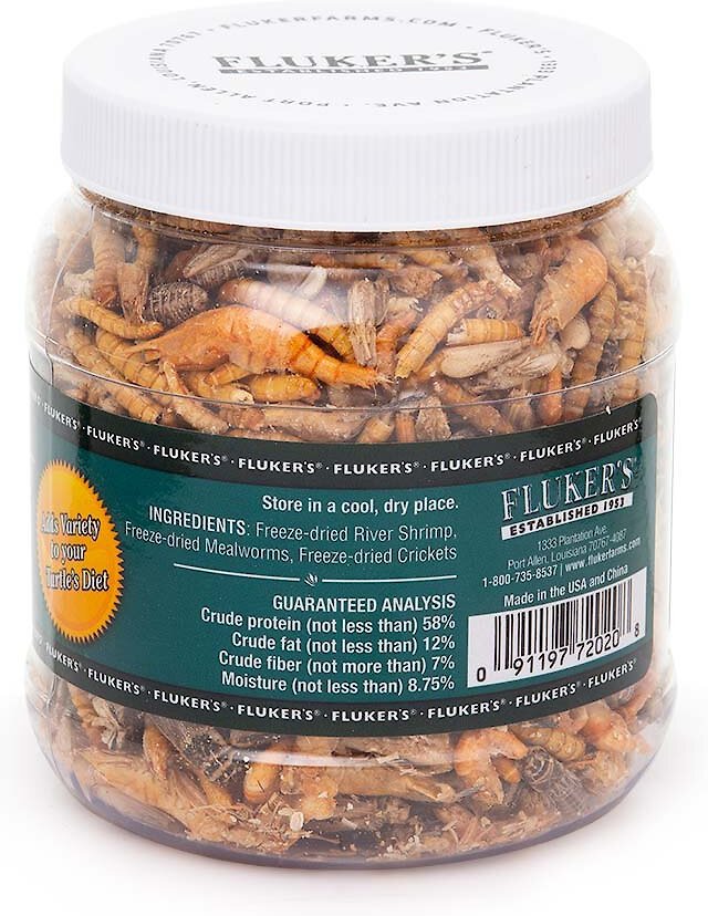 Fluker's Freeze Dried River Shrimp - 4 Pack 1-Ounce Jars For Turtles & Fish