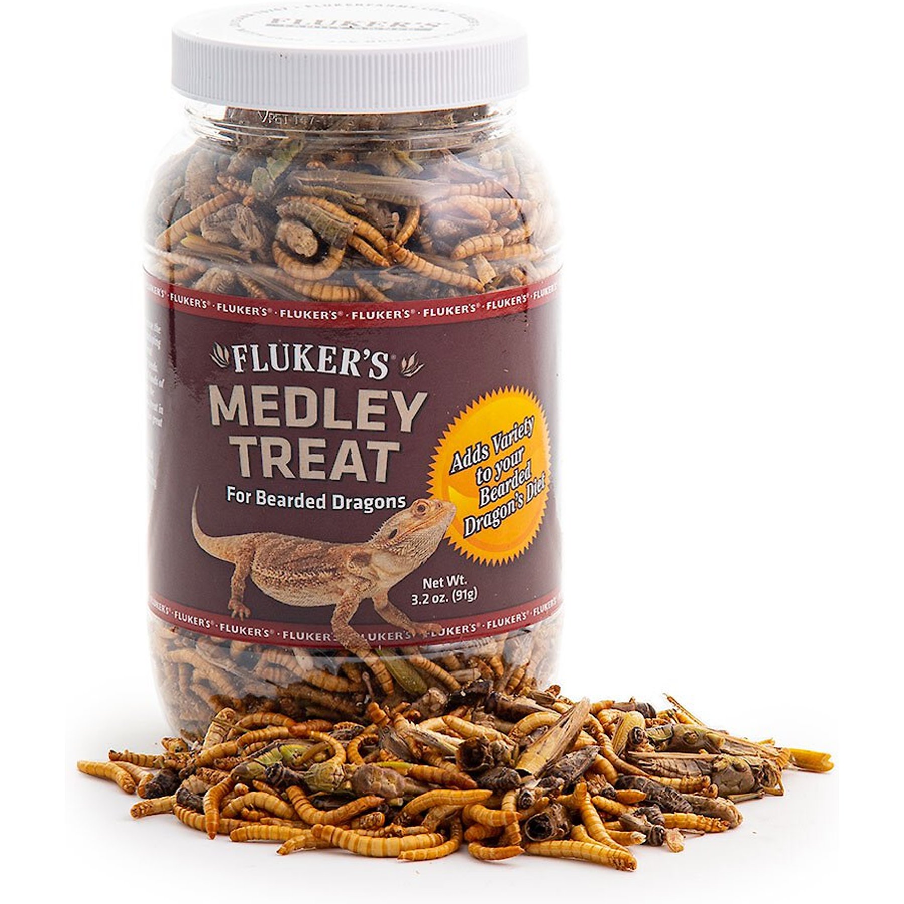 Fluker's 5 Star Medley Freeze-Dried Bearded Dragon Treats, 3.2-oz jar, bundle of 2