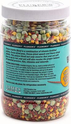Show full view: Fluker's Buffet Blend Veggie Variety Juvenile Bearded Dragon Food, 9-oz jar slide 3 of 5