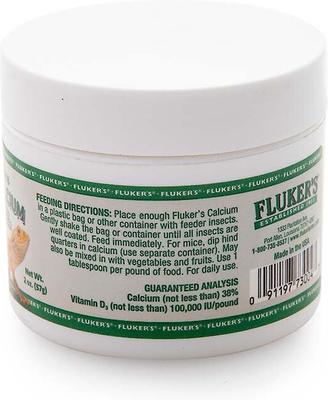 Show full view: Fluker's Calcium with Vitamin D3 Indoor Reptile Supplement, 2-oz jar slide 3 of 5