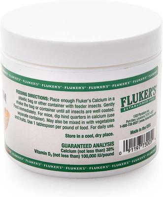 Show full view: Fluker's Calcium with Vitamin D3 Indoor Reptile Supplement, 4-oz jar slide 3 of 5