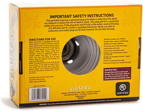 Show full view: Fluker's Ceramic Clamp Lamp, 5.5-in slide 3 of 6