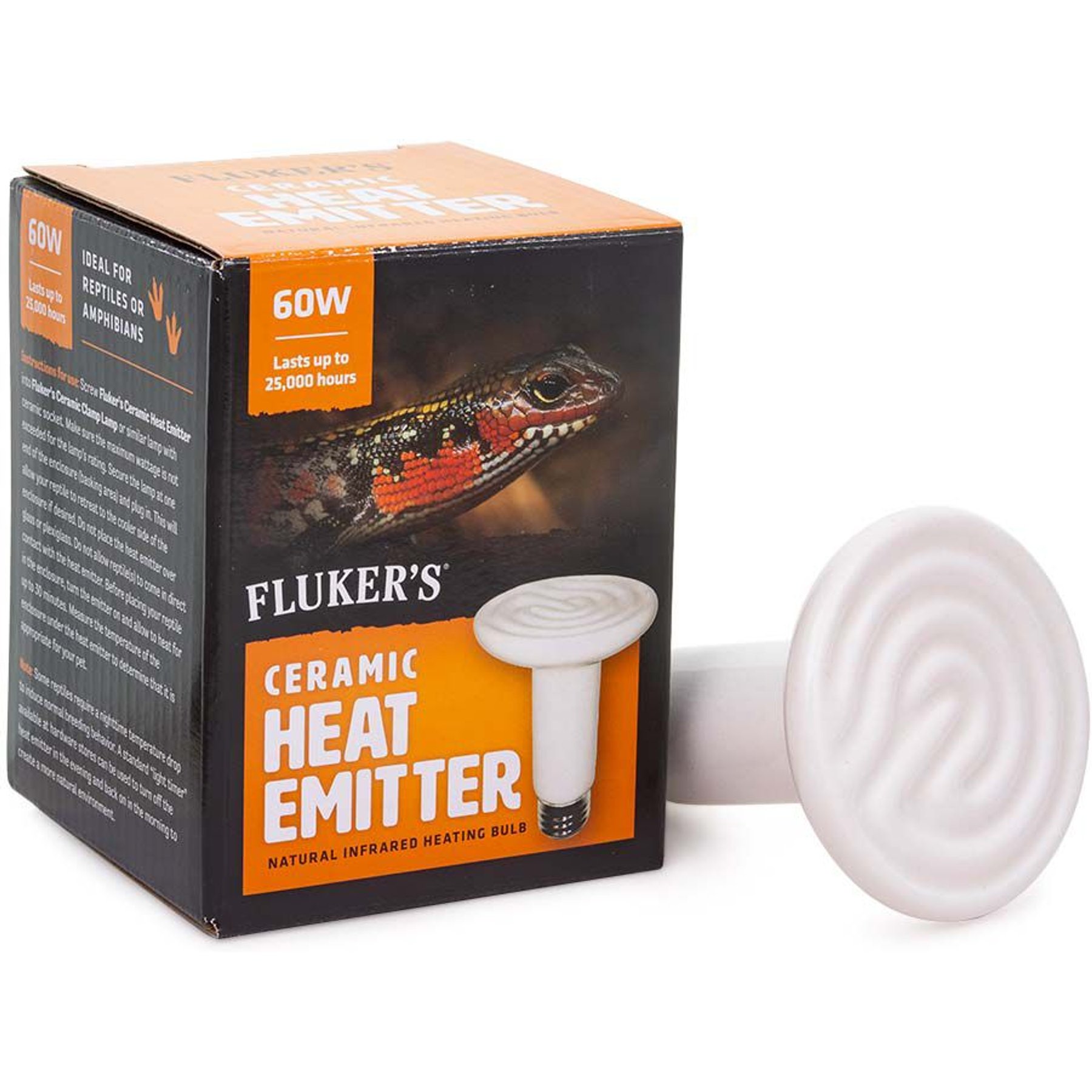 Fluker's Ceramic Reptile Heat Emitter, 60-watt