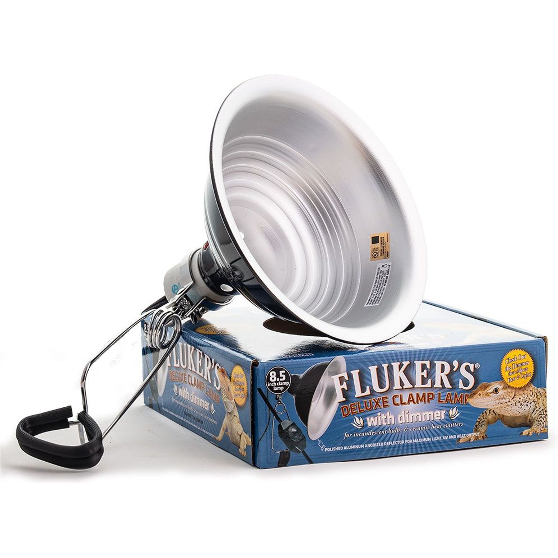 Fluker's Clamp Lamp with Dimmer, 8.5-in