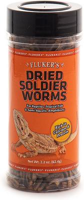 Show full view: Fluker's Dried Soldierworms Reptile Food, 2.2-oz bag slide 2 of 4
