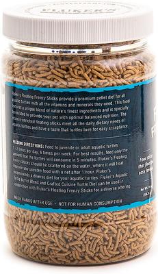 Show full view: Fluker's Floating Frenzy Sticks Aquatic Turtle Food, 14-oz bag slide 3 of 4