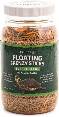 Show full view: Fluker's Floating Frenzy Sticks Buffet Blend Aquatic Turtle Food, 6-oz bag slide 2 of 5