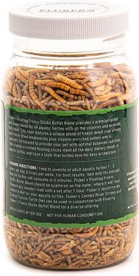 Show full view: Fluker's Floating Frenzy Sticks Buffet Blend Aquatic Turtle Food, 6-oz bag slide 3 of 5
