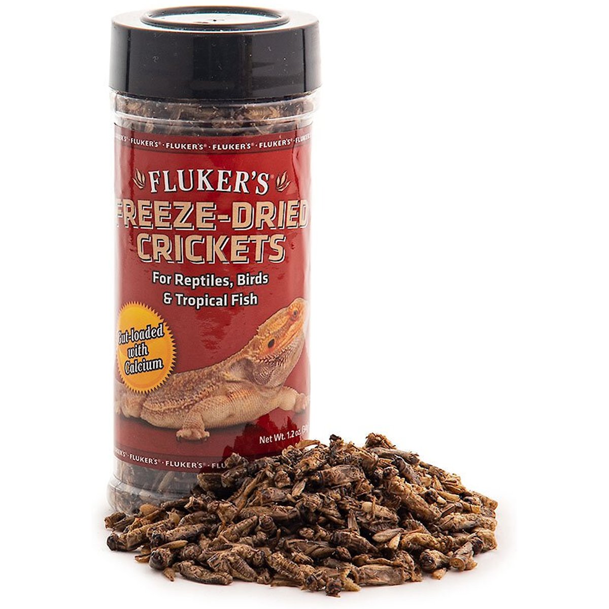 Fluker's Freeze-Dried Crickets Reptile Treats, 1.2-oz jar, bundle of 3