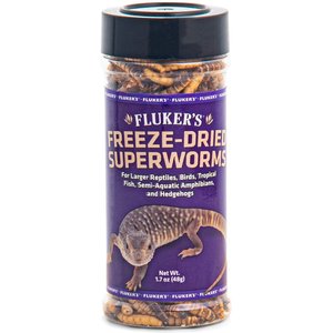Fluker's Freeze-Dried Superworms Reptile Food, 1.7-oz bag