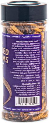 Show full view: Fluker's Freeze-Dried Superworms Reptile Food, 1.7-oz bag slide 4 of 4