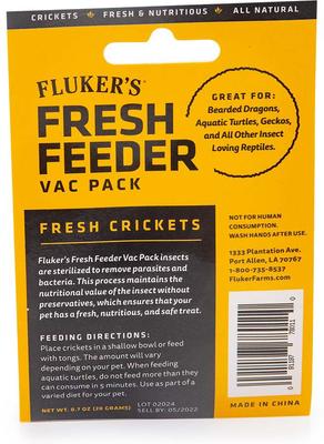 Show full view: Fluker's Fresh Feeder Vac Pack Crickets Reptile Food, 0.7-oz bag slide 2 of 2