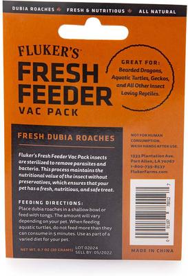 Show full view: Fluker's Fresh Feeder Vac Pack Dubia Roaches Reptile Food, 0.7-oz bag slide 2 of 3