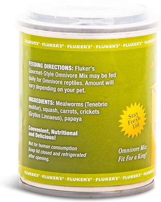 Show full view: Fluker's Gourmet Canned Omnivore Mix Reptile Food, 2.75-oz bag slide 3 of 5