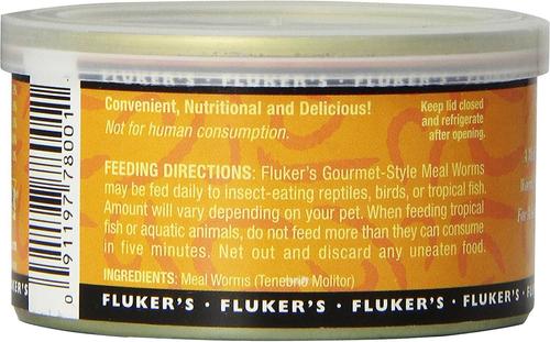 Show full view: Fluker's Gourmet-Style Mealworms Reptile Food, 1.2-oz can, bundle of 5 slide 2 of 3
