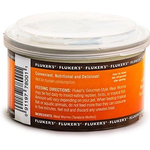 Fluker's Gourmet-Style Mealworms Reptile Food, 1.2-oz can