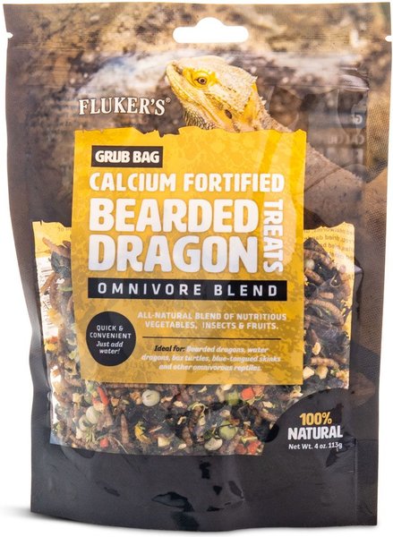 Fluker's Grub Calcium Fortified Bearded Dragons Reptile Treats, 4-oz bag