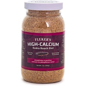 Fluker's Hi Calcium Dubia Roach Diet Reptile Food, 7-oz bag