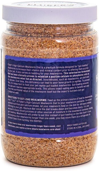 Picture of FLUKER'S Hi Calcium Mealworm Diet Reptile Food, 12-oz bag - Chewy.com