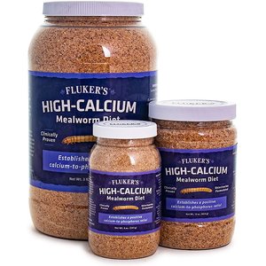 Fluker's Hi Calcium Mealworm Diet Reptile Food, 12-oz bag