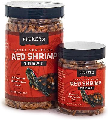 Show full view: Fluker's Large Sun-Dried Red Shrimp Reptile Treat, 0.6-oz bag slide 5 of 6